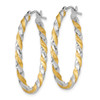 Lex & Lu 14k Two-tone Gold Twisted Hoop Earrings LAL79476 - 2 - Lex & Lu