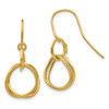 Lex & Lu 14k Yellow Gold Small Twisted Circle Shepherd Hook Earrings - Lex & Lu