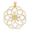 Lex & Lu 14k Yellow Gold Yellow & Rhodium D/C Spiral Circle Pendant - 4 - Lex & Lu