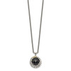 Lex & Lu 14k Yellow Gold w/Sterling Silver Antiqued Onyx Necklace LAL79557 - 2 - Lex & Lu