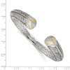 Lex & Lu 14k Yellow Gold w/Sterling Silver 1/2ct. Diamond Cuff Bracelet LAL79599 - 3 - Lex & Lu