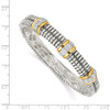 Lex & Lu 14k Yellow Gold w/Sterling Silver 1/4ct. Diamond Bangle Bracelet LAL79603 - 3 - Lex & Lu