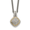 Lex & Lu 14k Yellow Gold w/Sterling Silver Two-tone w/Diamond Necklace LAL79616 - Lex & Lu