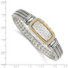 Lex & Lu 14k Yellow Gold w/Sterling Silver 1/4ct. Diamond Bangle Bracelet LAL79637 - 3 - Lex & Lu