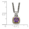 Lex & Lu 14k Yellow Gold w/Sterling Silver Two-tone w/Amethyst Necklace LAL79643 - 3 - Lex & Lu