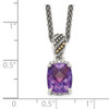 Lex & Lu 14k Yellow Gold w/Sterling Silver Two-tone Diamond & Amethyst Necklace - 3 - Lex & Lu