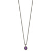 Lex & Lu 14k Yellow Gold w/Sterling Silver Two-tone w/Amethyst Oval Necklace - 2 - Lex & Lu