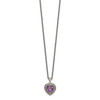 Lex & Lu 14k Yellow Gold w/Sterling Silver Two-tone w/Amethyst Heart Necklace - 2 - Lex & Lu