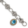 Lex & Lu 14k Yellow Gold w/Sterling Silver Light Swiss Blue Topaz Bracelet - Lex & Lu