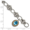 Lex & Lu 14k Yellow Gold w/Sterling Silver Light Swiss Blue Topaz Bracelet - 3 - Lex & Lu