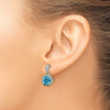 Lex & Lu 14k Yellow Gold w/Sterling Silver Blue Topaz Diamond Dangle Earrings - 3 - Lex & Lu