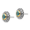 Lex & Lu 14k Yellow Gold w/Sterling Silver Lt Swiss Blue Topaz Earrings LAL79707 - 2 - Lex & Lu