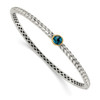 Lex & Lu 14k Yellow Gold w/Sterling Silver Two-tone w/London Blue Topaz Bangle - Lex & Lu