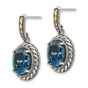 Lex & Lu 14k Yellow Gold w/Sterling Silver Two-tone w/London Blue Topaz Earrings - 2 - Lex & Lu