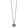 Lex & Lu 14k Yellow Gold w/Sterling Silver Two-tone w/Garnet Necklace LAL79767 - 2 - Lex & Lu