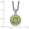 Lex & Lu 14k Yellow Gold w/Sterling Silver Two-tone w/Peridot Necklace LAL79804 - 3 - Lex & Lu