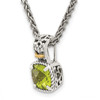 Lex & Lu 14k Yellow Gold w/Sterling Silver Two-tone w/Peridot Necklace LAL79805 - 5 - Lex & Lu