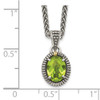 Lex & Lu 14k Yellow Gold w/Sterling Silver Two-tone w/Peridot Oval Necklace - 3 - Lex & Lu