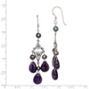 Lex & Lu Sterling Silver Amethyst & Peacock Cultured Pearl Earrings - 4 - Lex & Lu