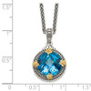 Lex & Lu 14k Yellow Gold w/Sterling Silver Swiss Blue Topaz Necklace LAL79887 - 3 - Lex & Lu