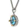 Lex & Lu 14k Yellow Gold w/Sterling Silver Swiss Blue Topaz Necklace LAL79887 - 5 - Lex & Lu