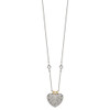 Lex & Lu 14k Yellow Gold w/Sterling Silver Diamond Vintage Heart Necklace - 2 - Lex & Lu