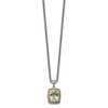 Lex & Lu 14k Yellow Gold w/Sterling Silver Green Quartz Necklace LAL79904 - 2 - Lex & Lu