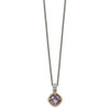 Lex & Lu 14k Yellow Gold w/Sterling Silver Two-tone w/Amethyst Necklace LAL79906 - 2 - Lex & Lu