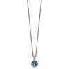 Lex & Lu 14k Yellow Gold w/Sterling Silver Swiss Blue Topaz Necklace LAL79907 - 2 - Lex & Lu