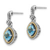 Lex & Lu 14k Yellow Gold w/Sterling Silver Swiss Blue Topaz Earrings LAL79913 - 2 - Lex & Lu