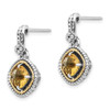 Lex & Lu 14k Yellow Gold w/Sterling Silver Two-tone w/Citrine Earrings LAL79915 - 2 - Lex & Lu