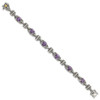 Lex & Lu 14k Yellow Gold w/Sterling Silver Amethyst Antiqued Bracelet LAL79920 - 2 - Lex & Lu