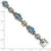 Lex & Lu 14k Yellow Gold w/Sterling Silver Swiss Blue Topaz Bracelet LAL79931 - 3 - Lex & Lu