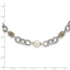 Lex & Lu 14k Yellow Gold w/Sterling Silver Two-tone FWC Pearl Necklace LAL79944 - 3 - Lex & Lu