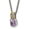 Lex & Lu 14k Yellow Gold w/Sterling Silver Two-tone Amethyst & Peridot Necklace - 5 - Lex & Lu