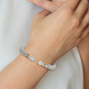 Lex & Lu 14k Yellow Gold w/Sterling Silver Sky Blue Topaz & Diamond Cuff Bracelet - 4 - Lex & Lu