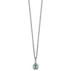 Lex & Lu 14k Yellow Gold w/Sterling Silver Swiss Blue Topaz Necklace LAL79980 - 2 - Lex & Lu