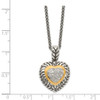 Lex & Lu 14k Yellow Gold w/Sterling Silver 1/15ct. Diamond Heart 18'' Necklace - 2 - Lex & Lu