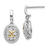 Lex & Lu 14k Yellow Gold w/Sterling Silver Two-tone w/Diamond Earrings LAL80010 - Lex & Lu