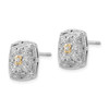 Lex & Lu 14k Yellow Gold w/Sterling Silver Two-tone w/Diamond Earrings LAL80015 - 2 - Lex & Lu