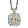 Lex & Lu 14k Yellow Gold w/Sterling Silver Two-tone w/Diamond Necklace LAL80016 - Lex & Lu