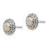 Lex & Lu 14k Yellow Gold w/Sterling Silver Two-tone w/Diamond Earrings LAL80018 - 2 - Lex & Lu
