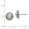 Lex & Lu 14k Yellow Gold w/Sterling Silver Two-tone w/Diamond Earrings LAL80018 - 4 - Lex & Lu