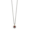 Lex & Lu 14k Yellow Gold w/Sterling Silver Diamond & Garnet Necklace LAL80028 - 2 - Lex & Lu