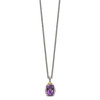 Lex & Lu 14k Yellow Gold w/Sterling Silver Two-tone w/Amethyst Necklace LAL80037 - 2 - Lex & Lu