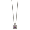 Lex & Lu 14k Yellow Gold w/Sterling Silver Diamond & Amethyst Necklace LAL80065 - 2 - Lex & Lu