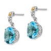 Lex & Lu 14k Yellow Gold w/Sterling Silver Blue Topaz Earrings LAL80076 - 2 - Lex & Lu