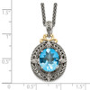 Lex & Lu 14k Yellow Gold w/Sterling Silver Diamond & Blue Topaz Necklace LAL80084 - 3 - Lex & Lu