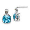 Lex & Lu 14k Yellow Gold w/Sterling Silver Blue Topaz Earrings LAL80088 - Lex & Lu