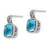 Lex & Lu 14k Yellow Gold w/Sterling Silver Blue Topaz Earrings LAL80088 - 2 - Lex & Lu